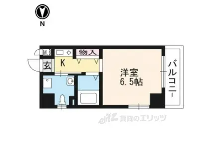 プレジール西院(1K/2階)の間取り写真