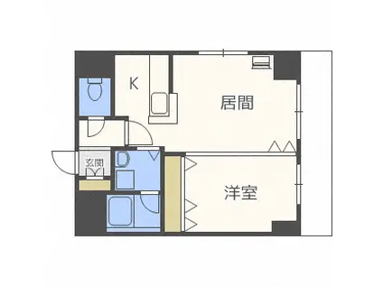 レジディア札幌駅ノース(1LDK/2階)の間取り写真