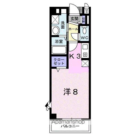 シールド青葉(1K/1階)の間取り写真