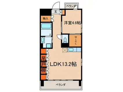 PERLE清華(1LDK/3階)の間取り写真