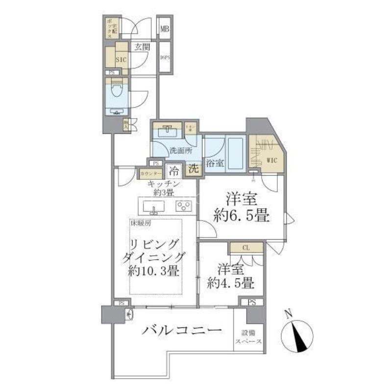 プレミスト代々木大山(2LDK/4階)の間取り写真