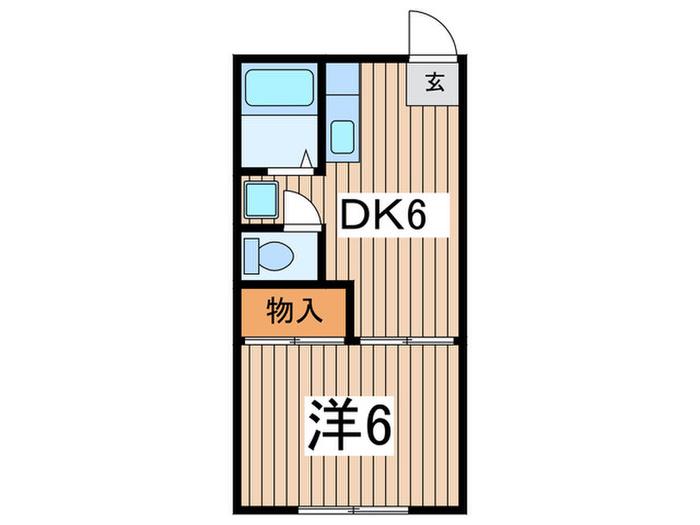 ヴィラ東原II(1DK/2階)の間取り写真