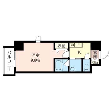 シャルール新宿(1K/11階)の間取り写真