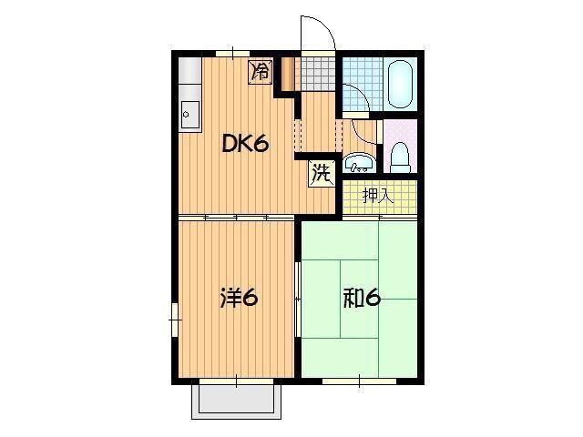 PURE 1(2DK/2階)の間取り写真