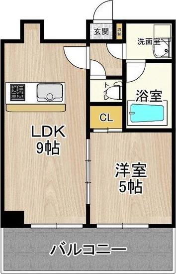CITY SPIRE十三東(1LDK/2階)の間取り写真