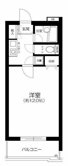 パレステュディオ笹塚(1K/6階)の間取り写真