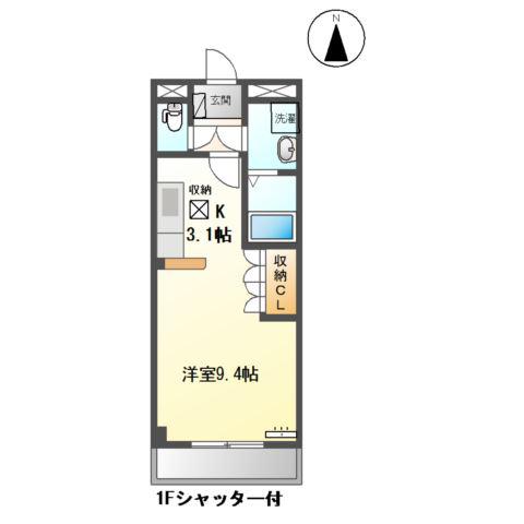 フォレストハウス(ワンルーム/1階)の間取り写真
