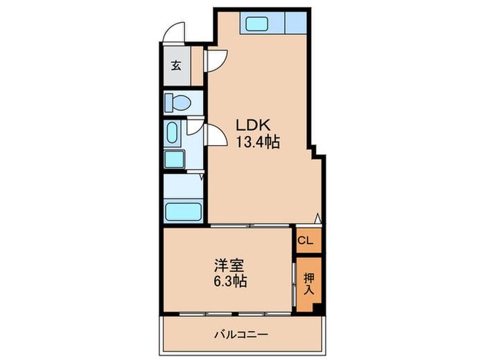 三島マンション(1LDK/1階)の間取り写真