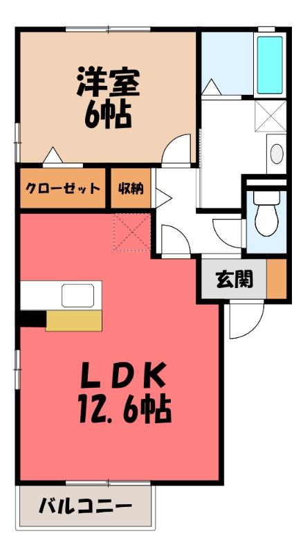 クレール・コート(1LDK/2階)の間取り写真