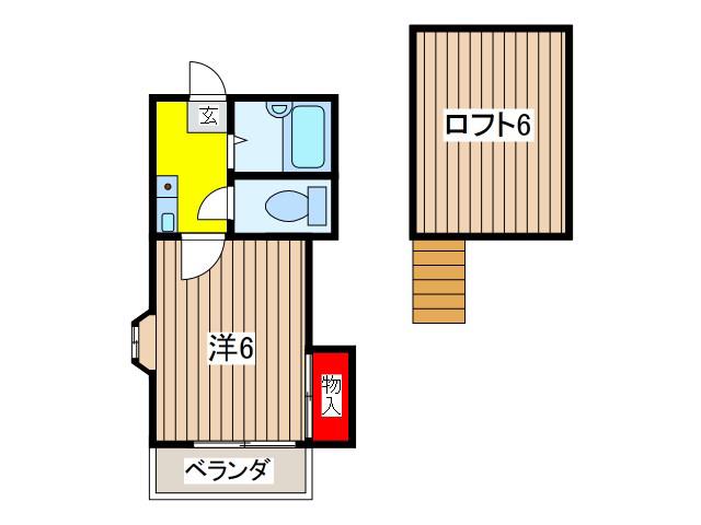 サザンハイツ(1K/1階)の間取り写真