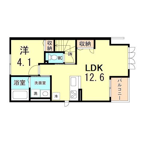 ブリームコート西宮北口(1LDK/2階)の間取り写真