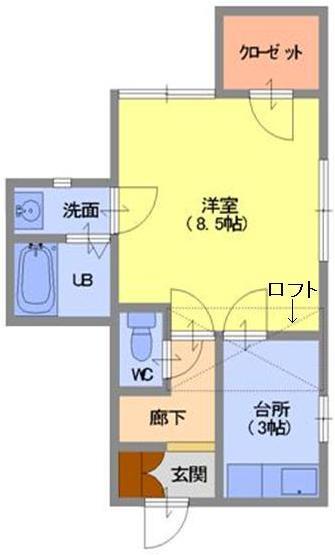第2グレース神宮寺(1K/2階)の間取り写真