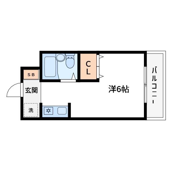 ベイグランデ北栄(ワンルーム/2階)の間取り写真