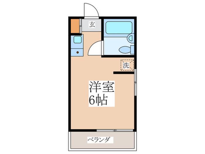 ダイヤモンドパレス(ワンルーム/1階)の間取り写真