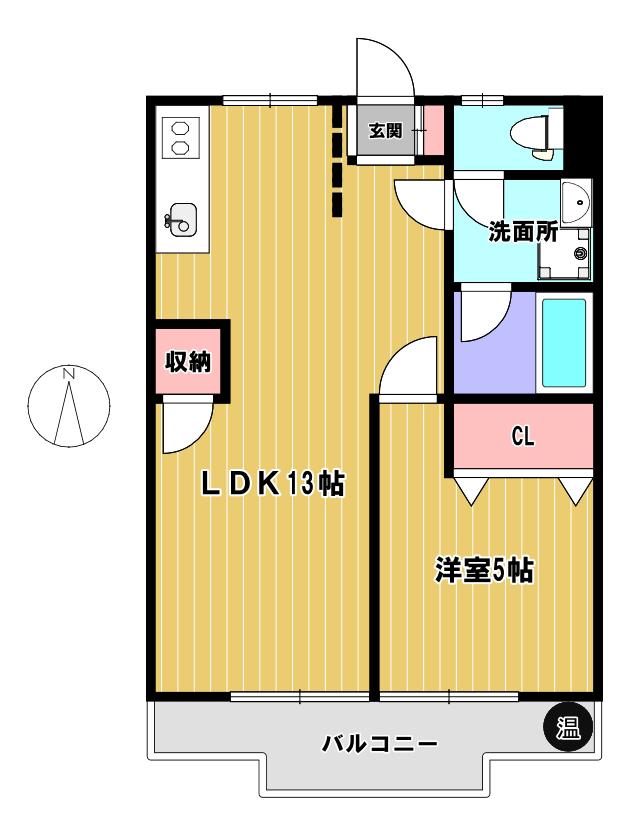 ロイヤルウイング(1LDK/2階)の間取り写真