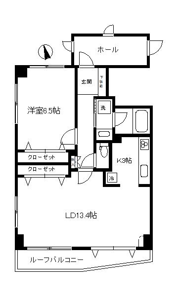 パテラ百合ヶ丘グランアジール(1LDK/5階)の間取り写真