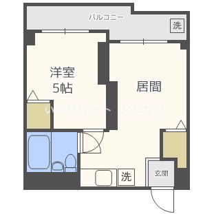アメニティ新高1番館(1DK/10階)の間取り写真
