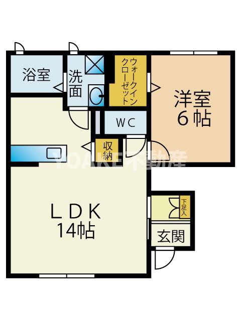 メゾンM(1LDK/1階)の間取り写真