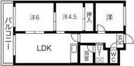 200松井ビル(3LDK/5階)の間取り写真