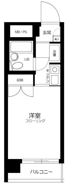 スカイコート戸越銀座(ワンルーム/6階)の間取り写真