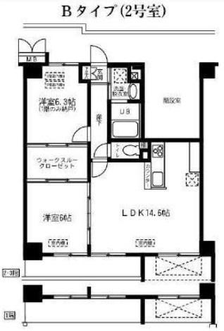 パティオアベート(2LDK/3階)の間取り写真