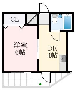ペパーミントハウス狭山(1DK/3階)の間取り写真
