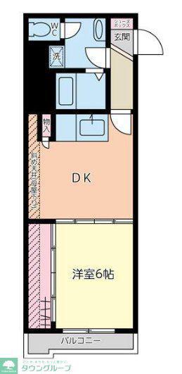 ロータリーハイム昭島(1DK/3階)の間取り写真