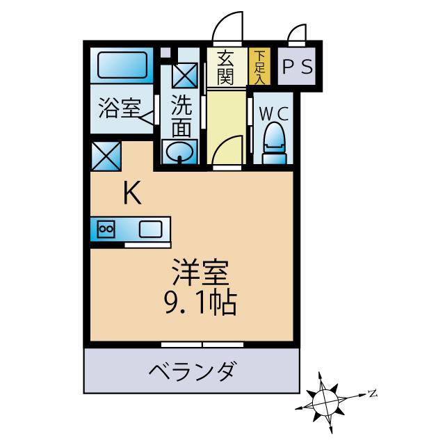 SKIP SQUARE SAKIOKA(ワンルーム/2階)の間取り写真