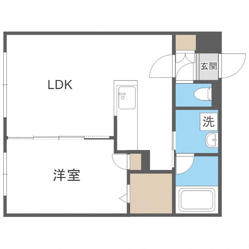地下鉄東西線 円山公園駅 徒歩6分 4階建 築7年(1LDK/3階)の間取り写真