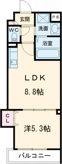 ラモーナ半田(1LDK/1階)の間取り写真