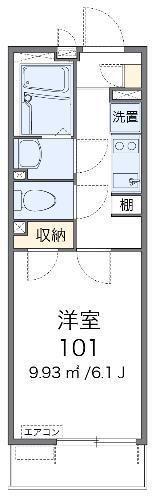 レオネクストジオイド(1K/1階)の間取り写真