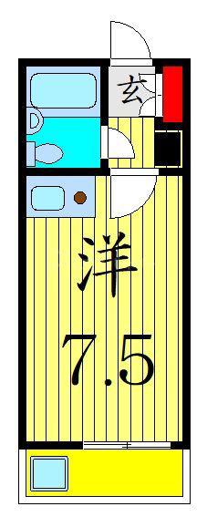 美工中山ハイツ(1K/2階)の間取り写真
