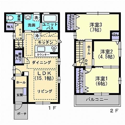 VILLA NAKABU(3LDK/1階)の間取り写真