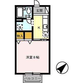 セジュール21 A(1K/1階)の間取り写真