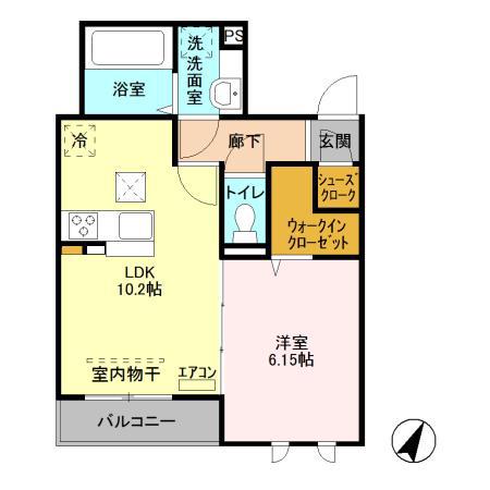 ベルカーサ(1LDK/3階)の間取り写真