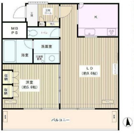 渓山館N棟(1LDK/3階)の間取り写真