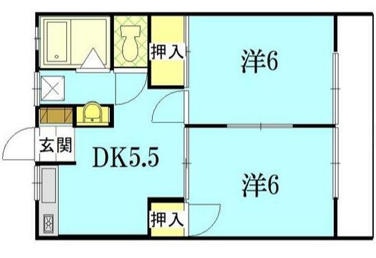 ファミリアルシズ・II(2DK/2階)の間取り写真