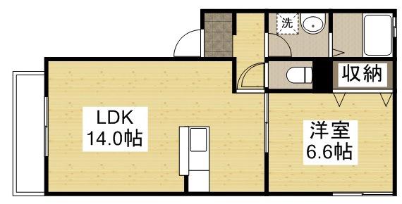 ラ・パルテール操山 壱番館(1LDK/1階)の間取り写真
