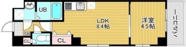 ソレイユ北砂(1LDK/9階)の間取り写真