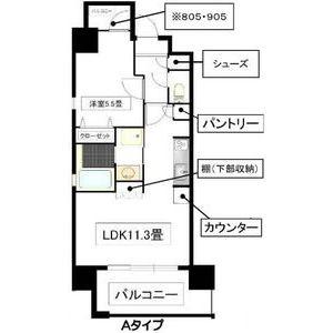 ANGELINA(1LDK/3階)の間取り写真