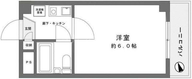 エタニティ川崎(1K/3階)の間取り写真