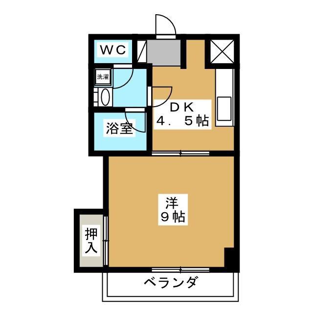 カイセー三芳(1K/3階)の間取り写真