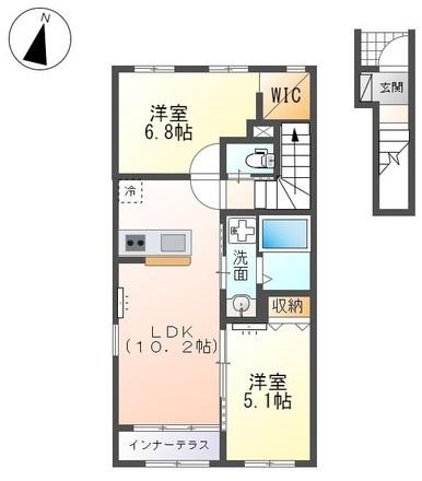 グレイスワン南沢(2LDK/2階)の間取り写真