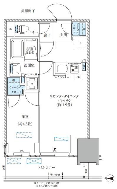 パークアクシス西大島コンフォートスクエア(1LDK/11階)の間取り写真