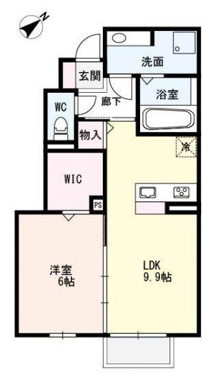 フォンターナ府内(1LDK/1階)の間取り写真