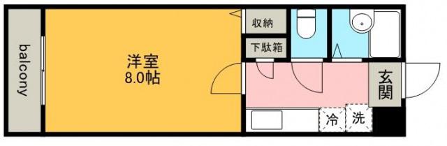 メゾン・クレセール(1K/2階)の間取り写真
