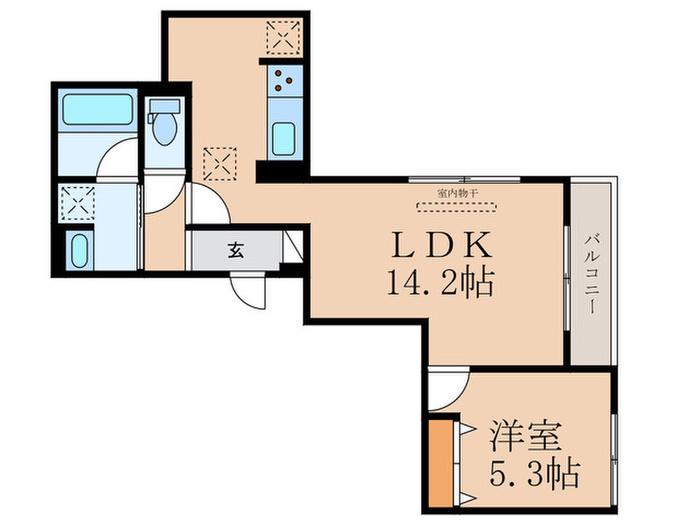 CHAINON(1LDK/1階)の間取り写真