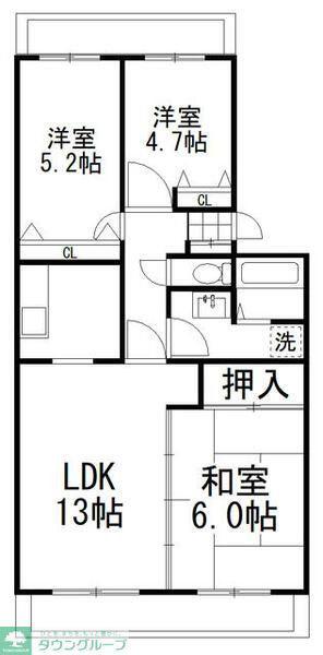 コートウィステリア(3LDK/3階)の間取り写真