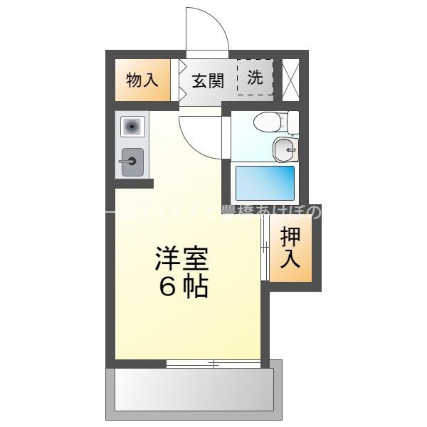 ユトリロ北山(ワンルーム/4階)の間取り写真