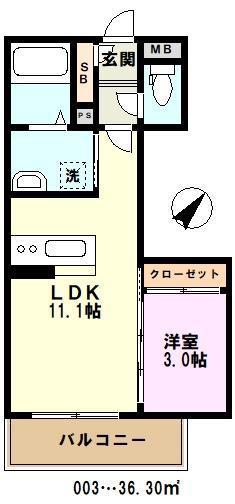 PRINCESS SUMMER(1LDK/3階)の間取り写真